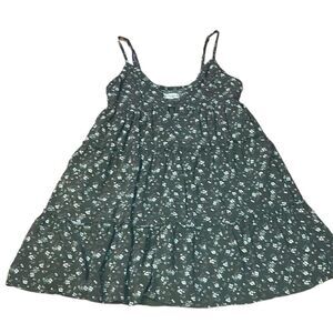 Aeropostale Sundress, sage green calico, tiers, ruffles, Small